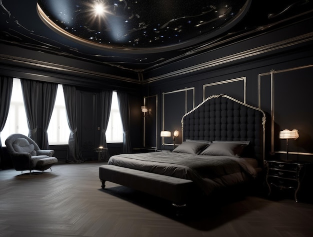 stylish minimalist bedroom black modern luxurious oppulent modern luxe modernbaroque design ideas