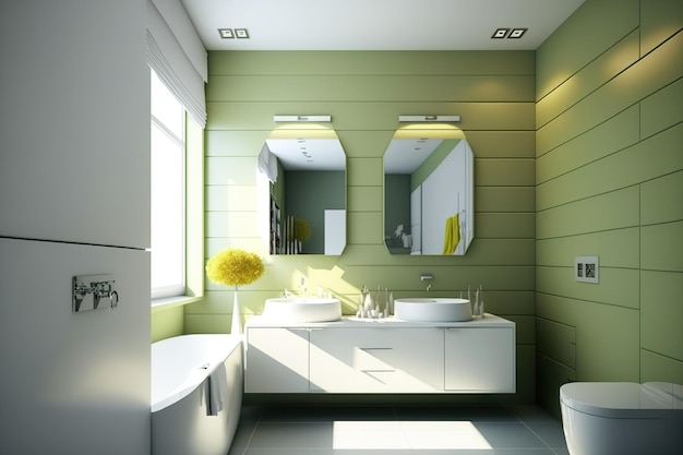 Stylish modern bathrooms interior