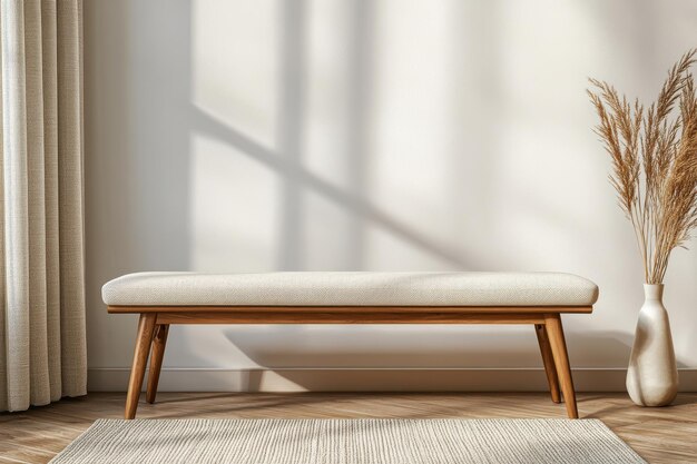 Stylish Modern Entryway Bench with Comfortable Cushion Perfect for Home Decor