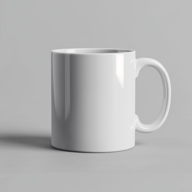 Stylish Mug Mockup on Grey Backdrop Generative AI