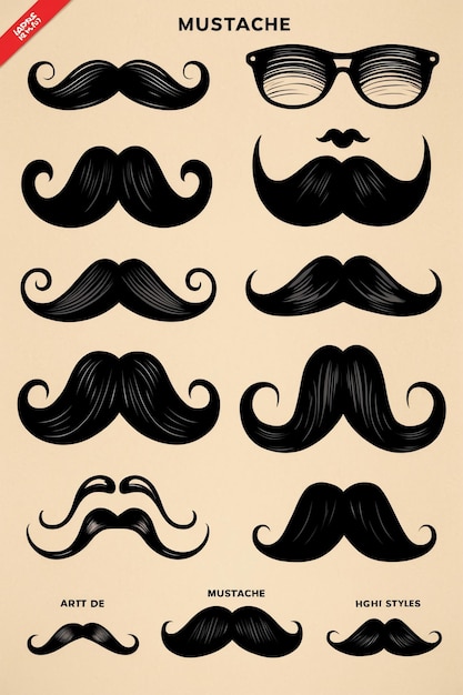 Photo stylish mustache images for trendy designs