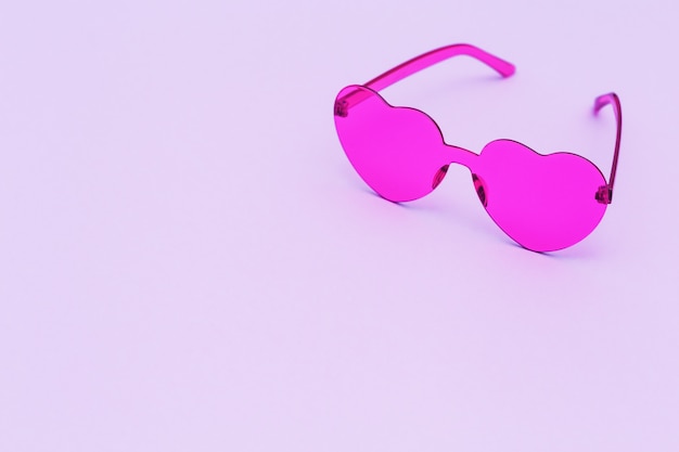 Stylish pink heart shaped glasses