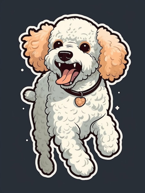 Stylish Poodle dog design for tshirt and sticker perfect for dog lovers