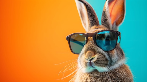 Stylish Rabbit With Sunglasses and Bow Tie