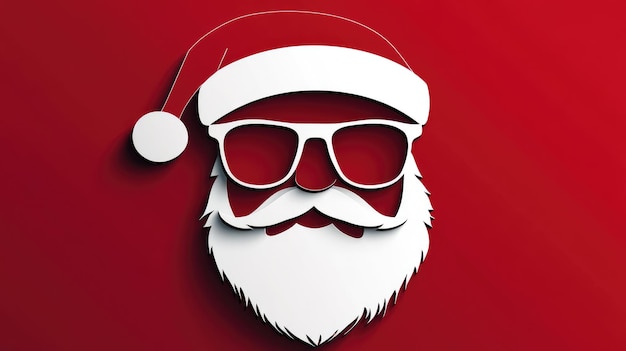 Photo stylish santa claus illustration with sunglasses for festive celebrations