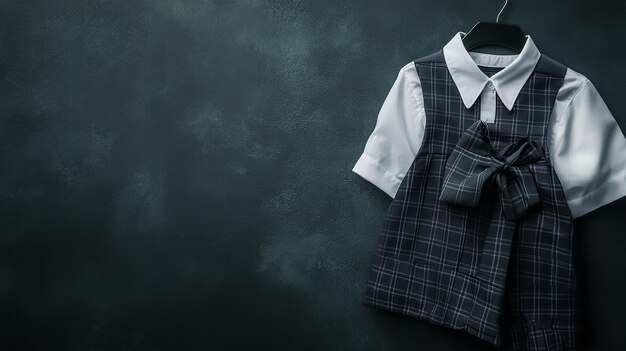 Photo stylish school uniform on dark background