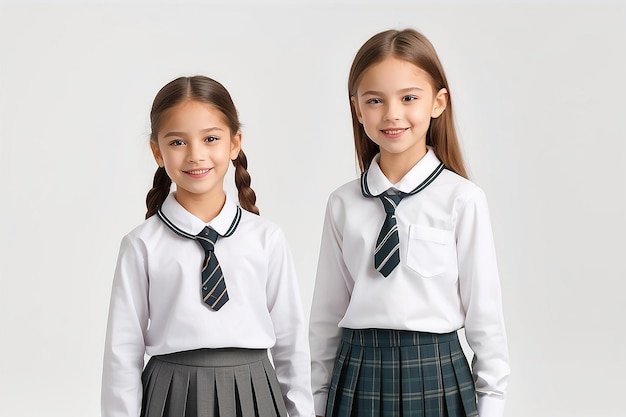 Photo stylish school uniform on white background