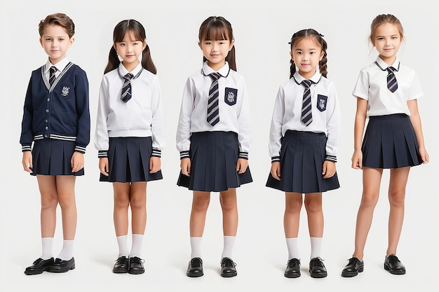 Photo stylish school uniform on white background