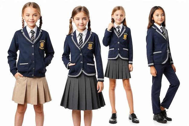 Photo stylish school uniform on white background