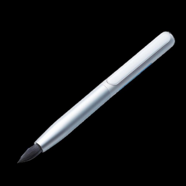 Stylish silver pen resting on a black surface