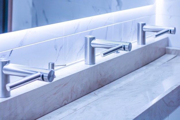 Stylish sink and modern faucet