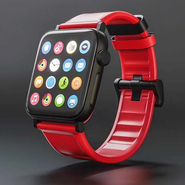 Stylish Smartwatch with Red Band