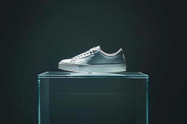 Stylish Sneakers on Display Pedestals Perfect for Graphic Designers