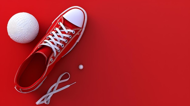 Stylish sports shoes and ball on solid background