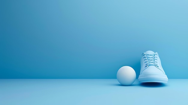 Photo stylish sports shoes and ball on solid background