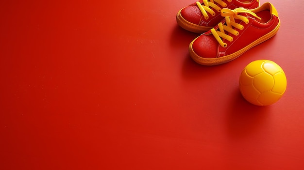 Stylish sports shoes and ball on solid background