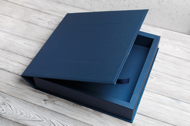 stylish square cardboard box for a photo album. 