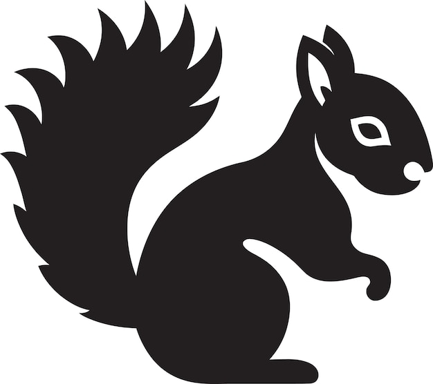 Stylish Squirrel Icon Design Contemporary Squirrel Silhouette