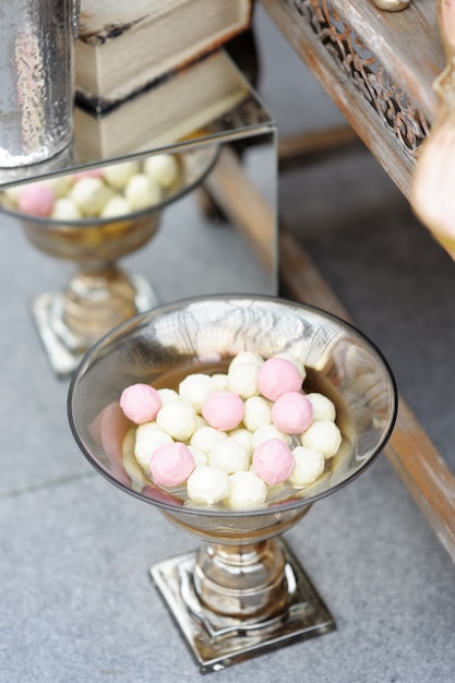 Stylish sweet table on wedding or event party 