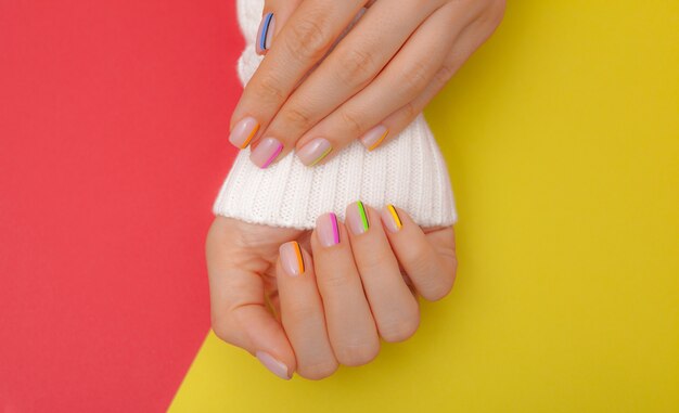 Stylish trendy female manicure. 