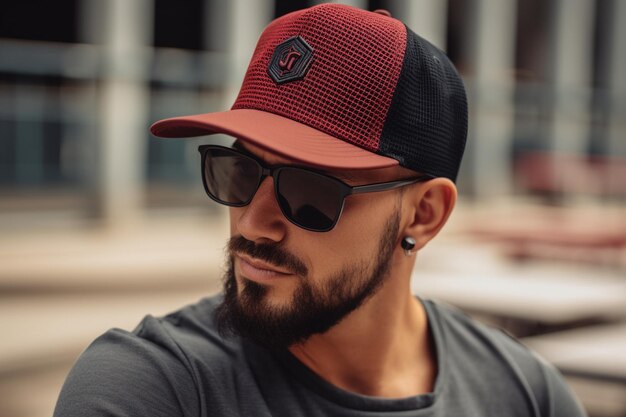 Photo stylish trucker cap with mesh design perfect for casual outfits