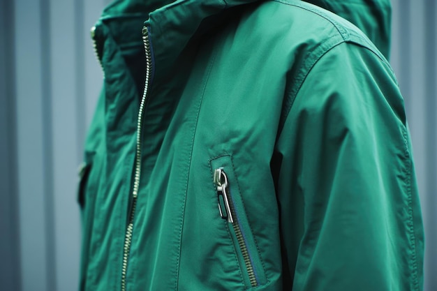 Photo stylish vibrant green parka for a modern and sleek outdoor experience in various weather conditions