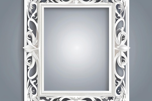 Stylish white photoframe illustration