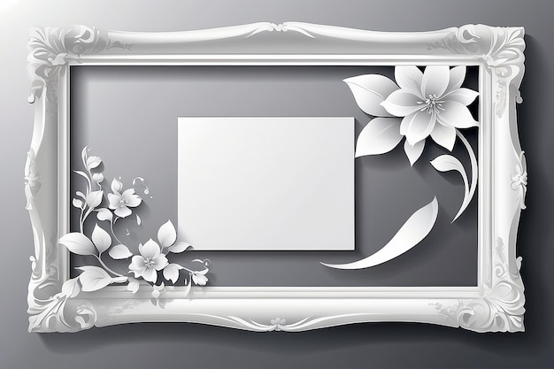 Stylish white photoframe illustration