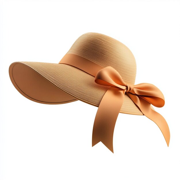 Photo a stylish widebrimmed hat with a ribbon band