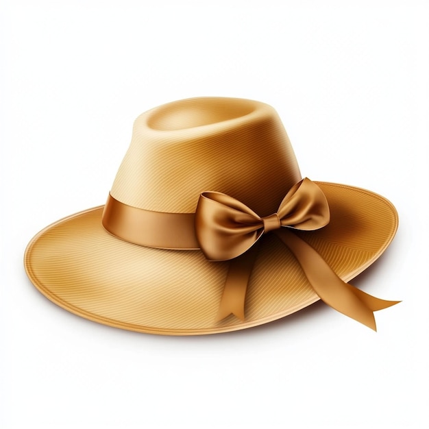 Photo a stylish widebrimmed hat with a ribbon band