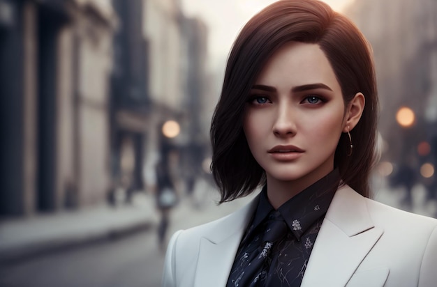 A stylish woman in a business suit Businesswoman Generative AI