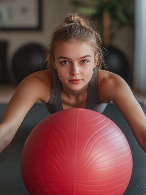 Stylish Woman in a Fitness Studio