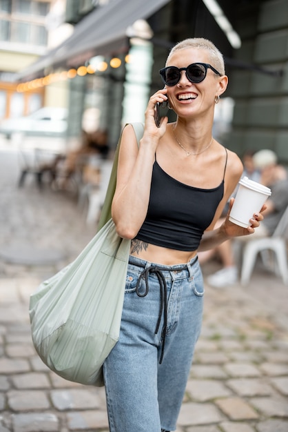 Stylish woman portrait on the street