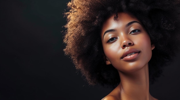 Stylish Woman With Afro Posing Generative AI