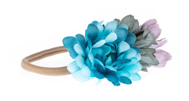 Stylish Women Girls Bohemian Artificial Floral Elastic Headband isolated on white background