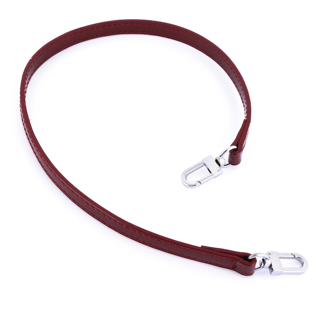 Stylish womens accessories Women handbag belt on a white background Red ladies handbag belt