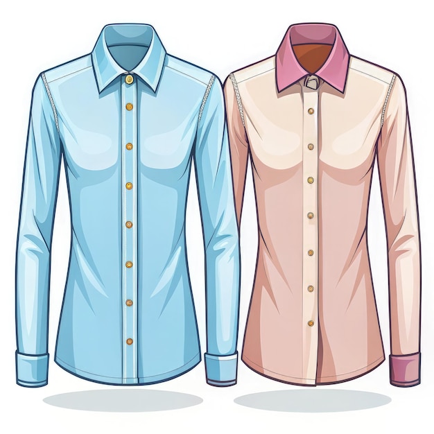 Stylish womens shirts with buttons on the left side displayed in a vibrant setting Generative AI