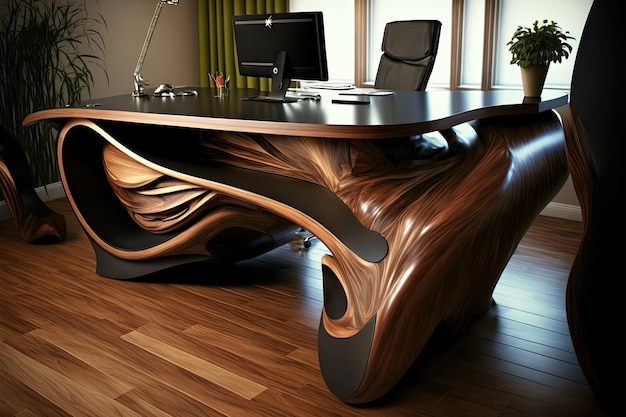 Stylish wooden office table image