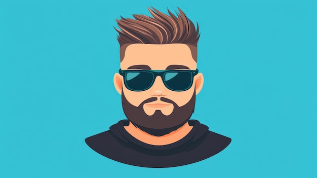 A stylish young guy with a beard and cool shades stars in this striking avatar