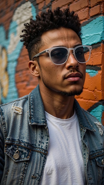 Stylish Young Man Wearing A Pair Of Prescription Glasses In An Urban Setting