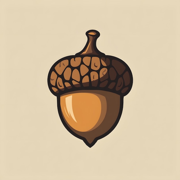 Photo stylized acorn illustration