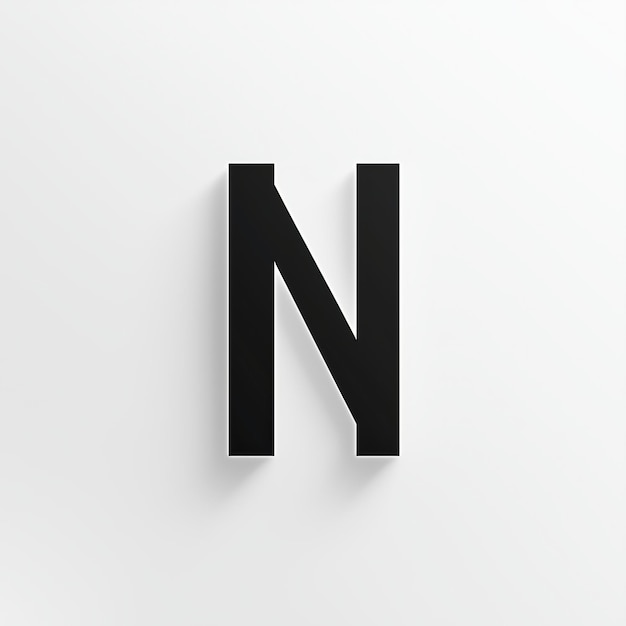 Stylized Capital Letter N in Black on White Background