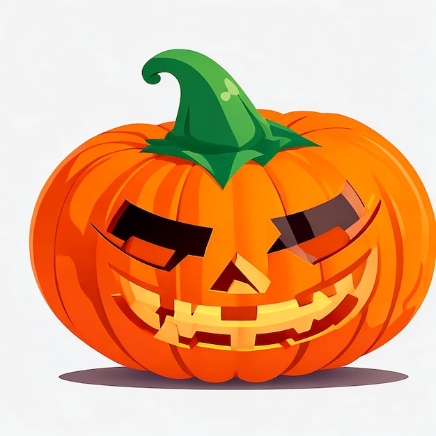 A stylized cartoonlike vector pumpkin with a mischievous grin ai generated