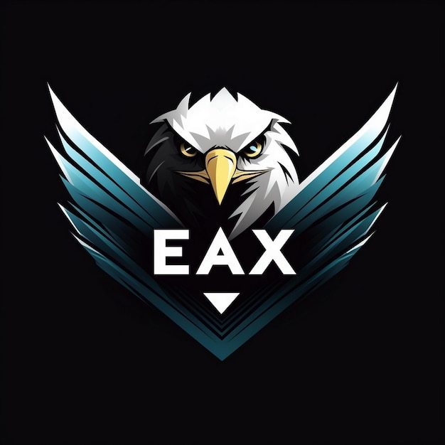 stylized eagle X logo shape or beams of light luxury X logo AI generated