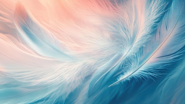 Stylized feather pattern in soft hues