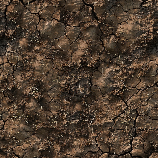 Photo stylized ground texture dirt and grass high detail