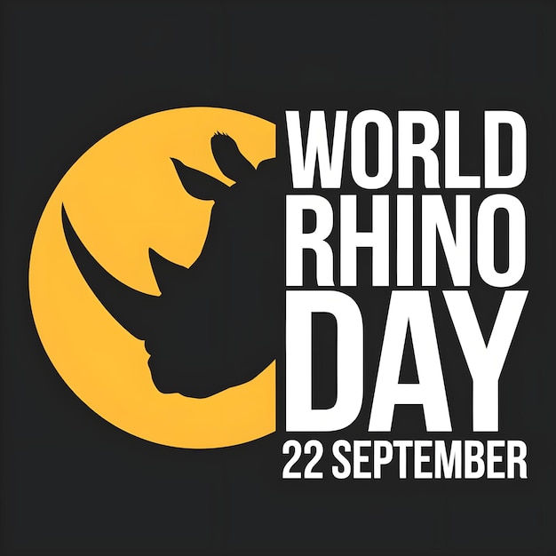 Photo stylized illustrative poster for world rhino day