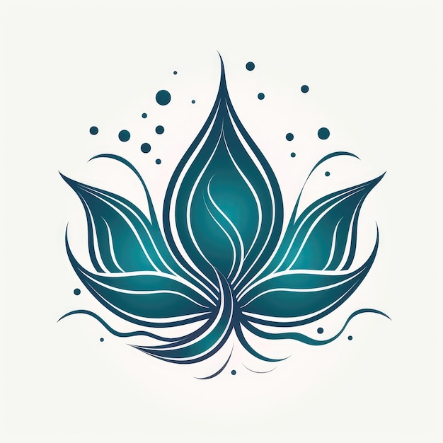 Stylized Lotus Flower With Flowing Lines Spa Logo Generative AI