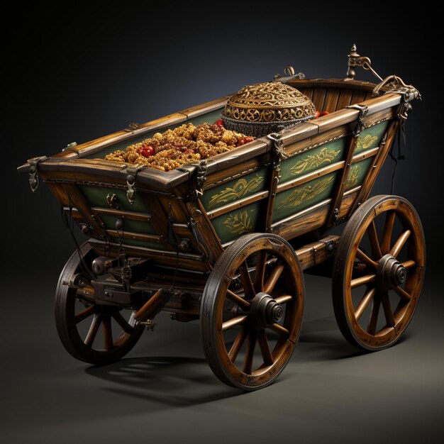 Photo stylized medieval cart