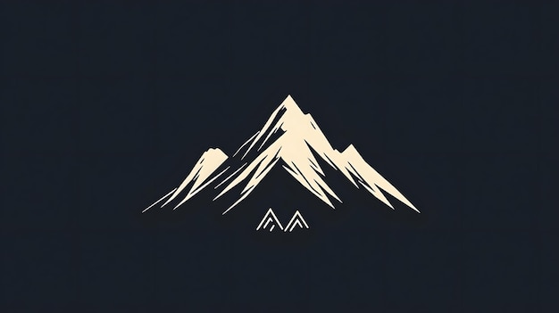 Photo stylized mountain range with minimalist design